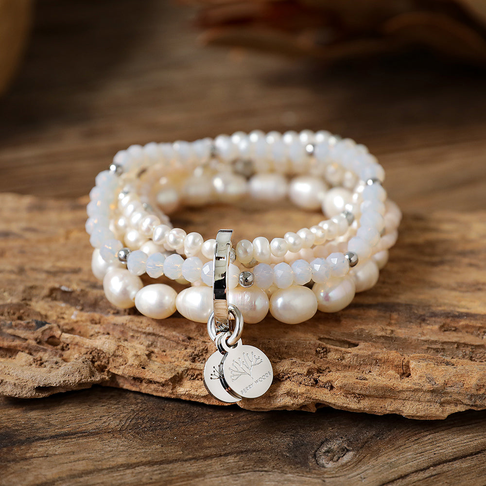 Armband mit echten weissen Perlen