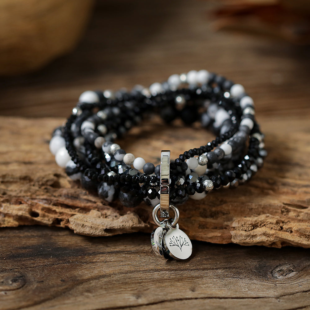 Armband mit echten schwarzen Jaspis Steinen