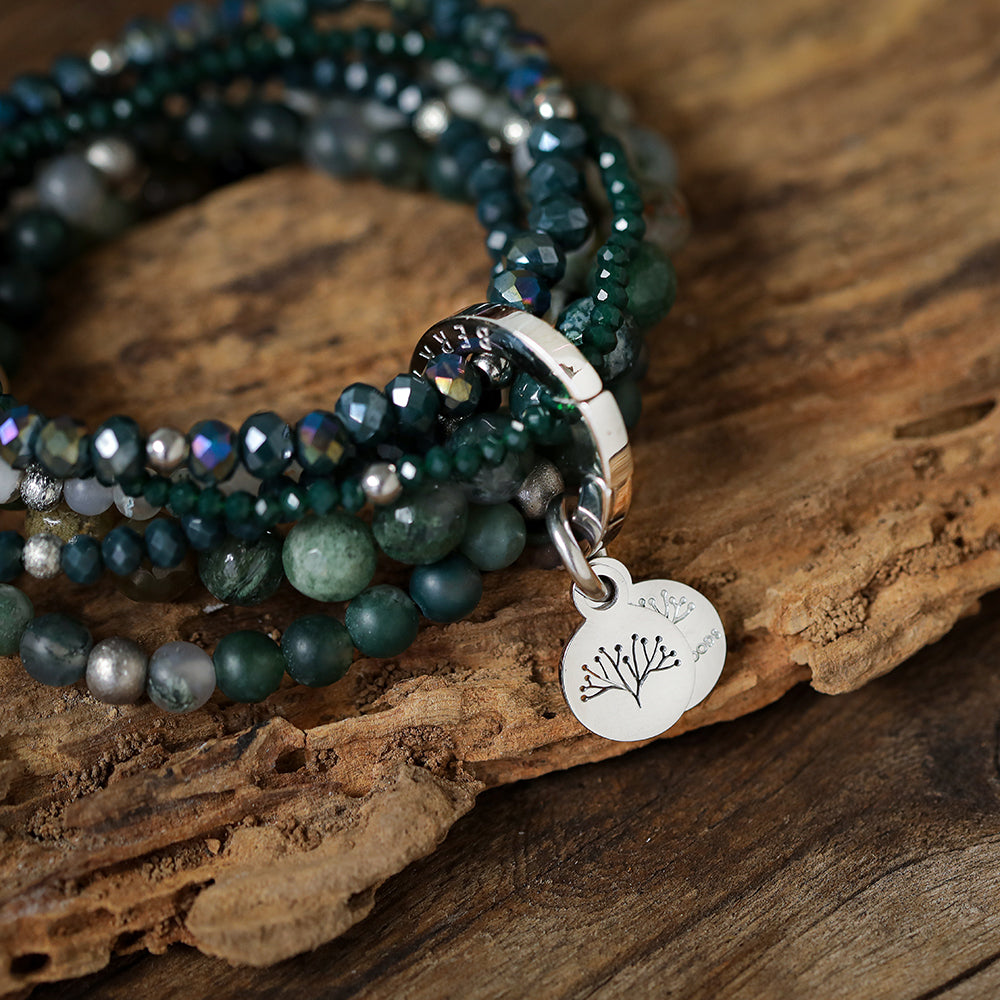 Armband mit echten grünen Achtat Steinen