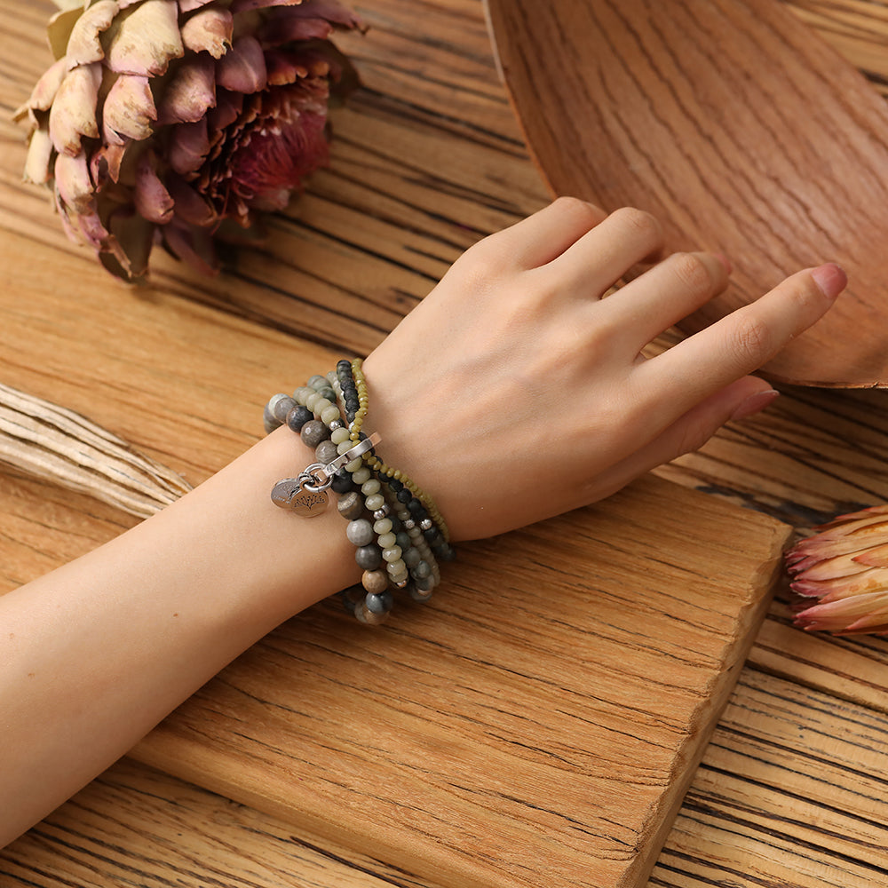 Armband mit echten grünen Jaspis Steinen