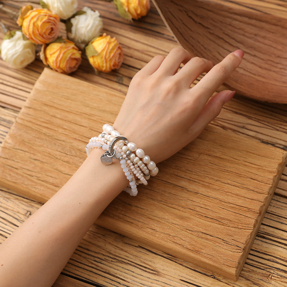 Armband mit echten weissen Perlen