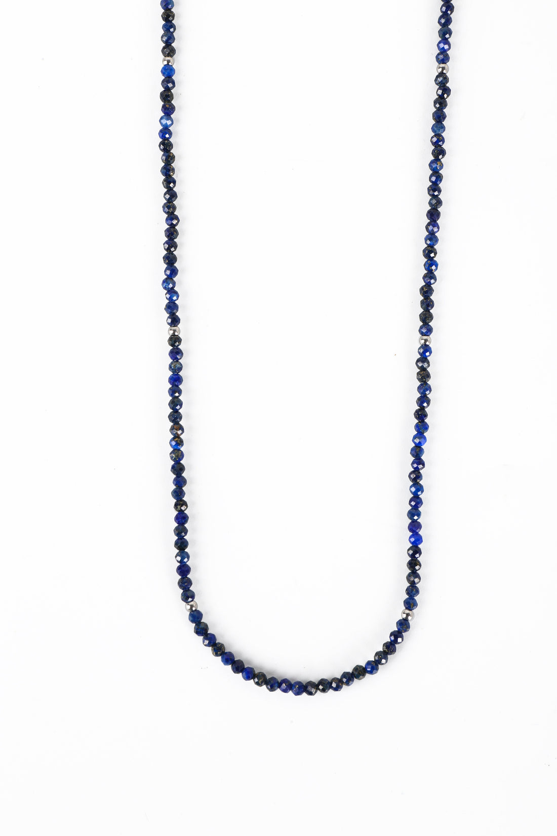 Hieno Lapislazuli Halskette silberfarbig