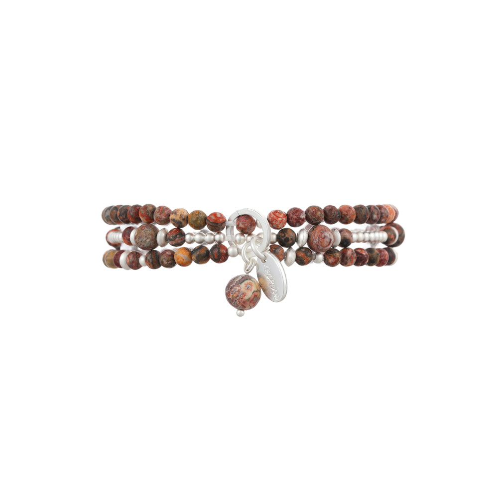 Armband aus echtem Leoparden Jaspis Andreani – Handgemachter Schmuck