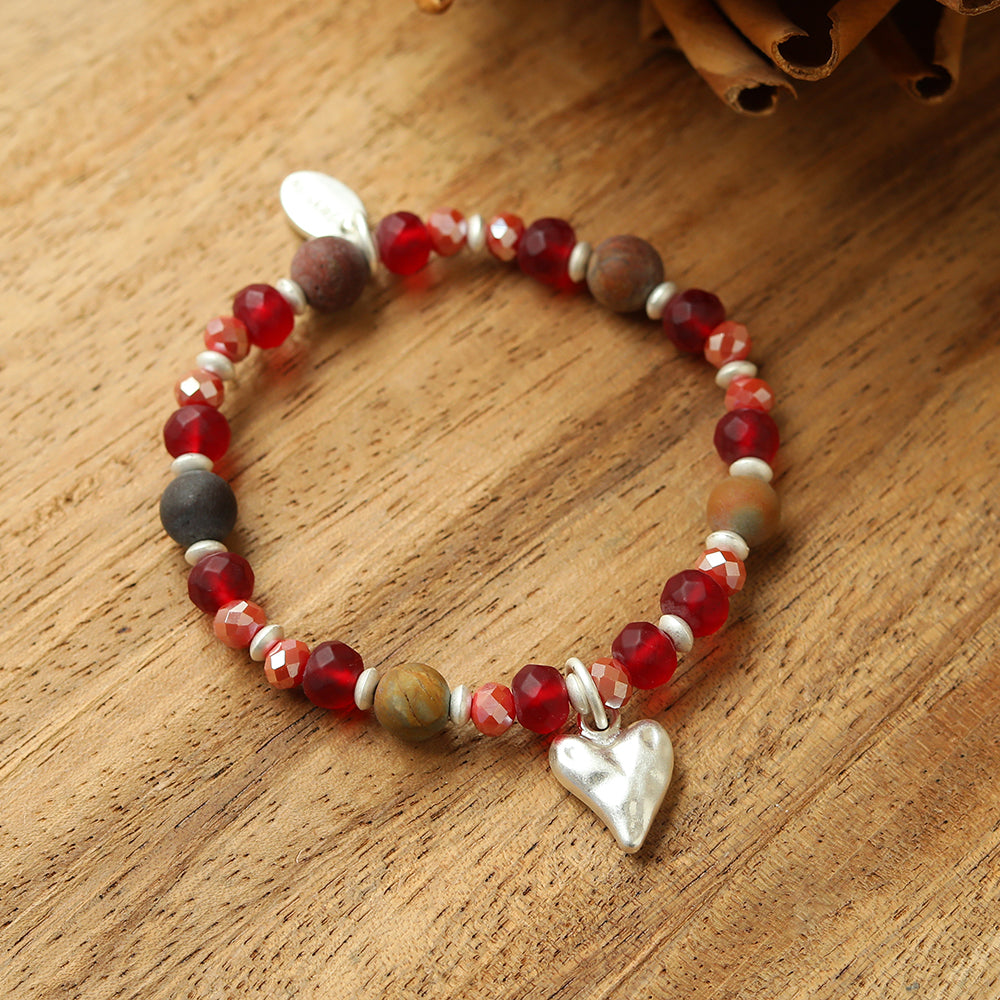 Armband aus echtem Leoparden Jaspis Andreani – Handgemachter Schmuck