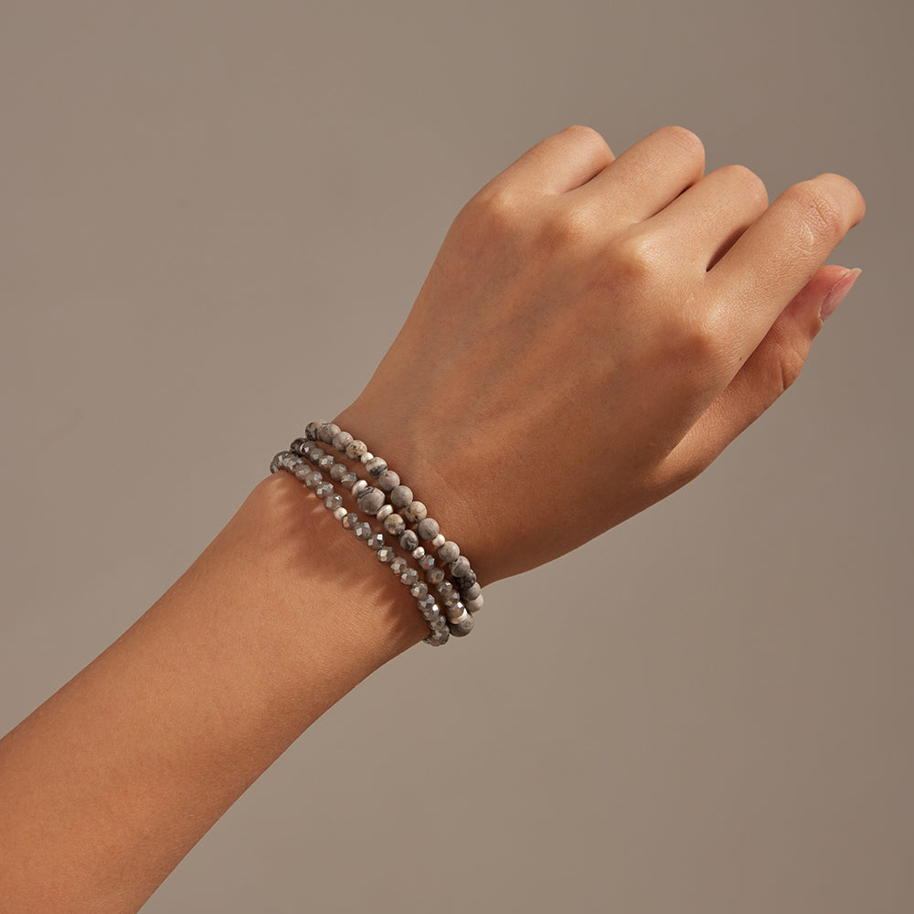 Armband aus echtem Picasso Jaspis Andreani – Handgemachter Schmuck