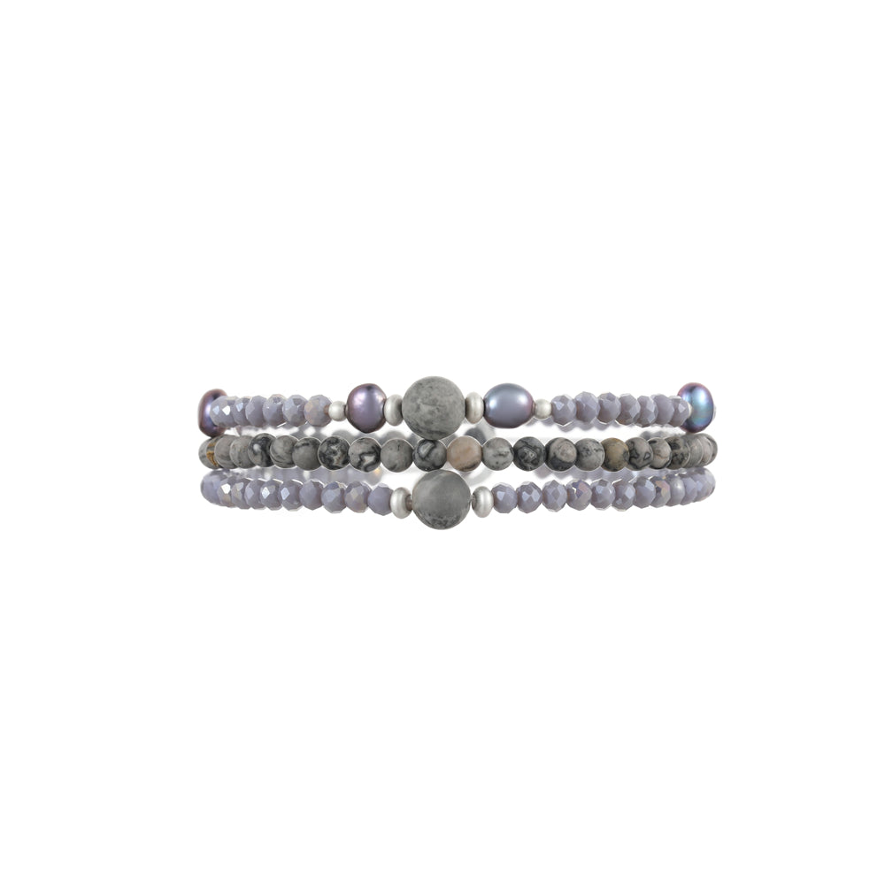 Armband aus echten Süsswasserperlen mit Glas Andreani – Handgemachter Schmuck