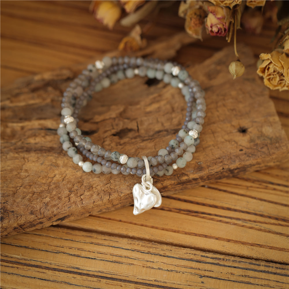 Armband mit echtem Kiwi Jaspis Andreani – Handgemachter Schmuck