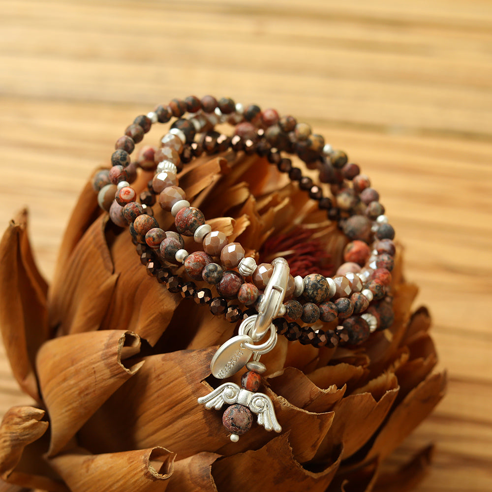 Armband mit echtem Leopardenjaspis Andreani – Handgemachter Schmuck