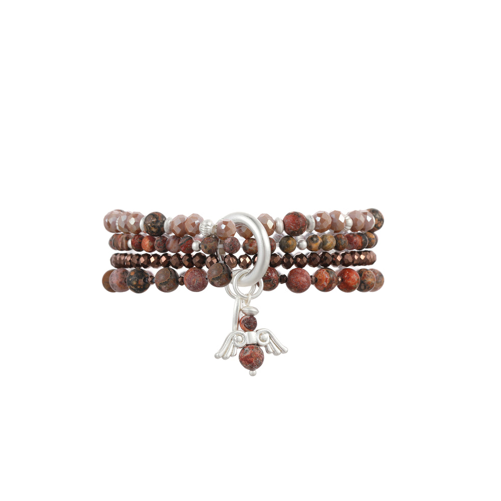 Armband mit echtem Leopardenjaspis Andreani – Handgemachter Schmuck