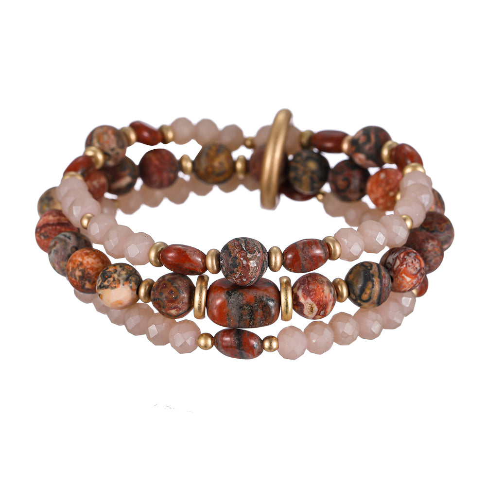 Armband mit echtem Leopardenjaspis Andreani – Handgemachter Schmuck