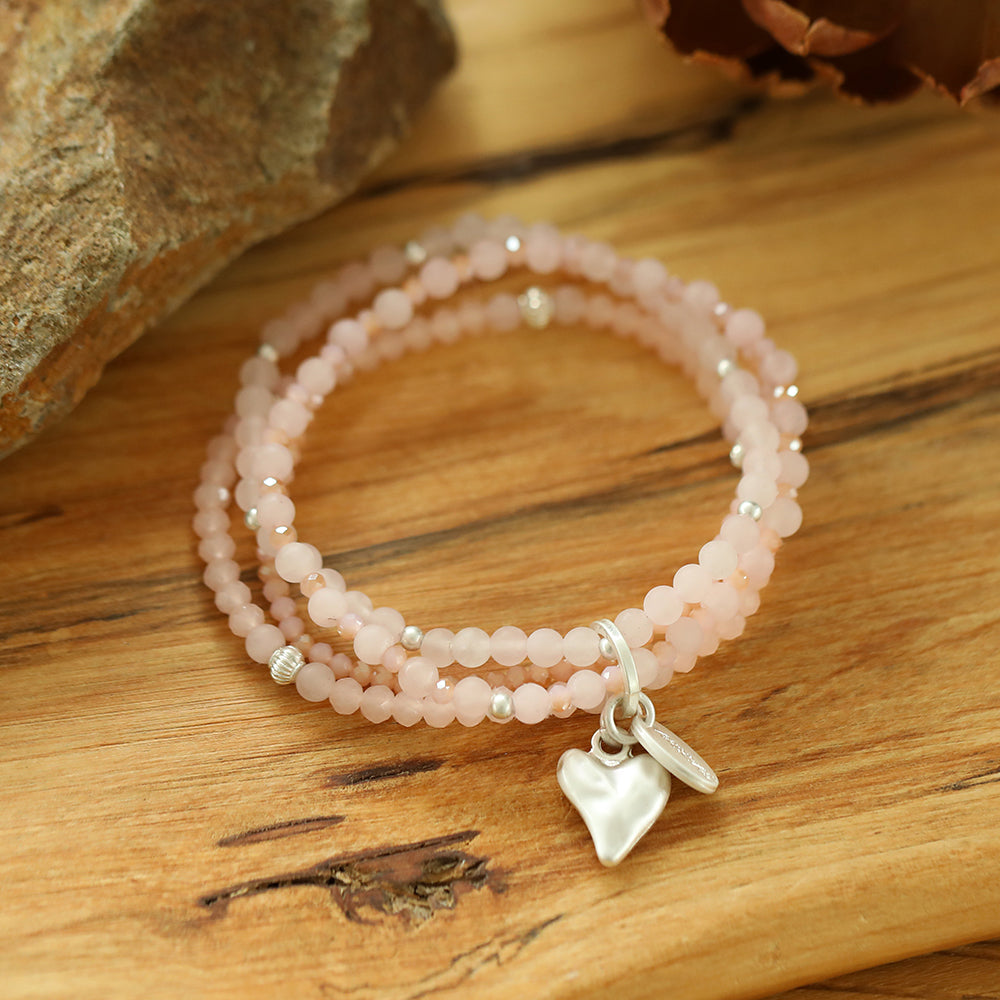 Armband mit echtem Rosenquarz Andreani – Handgemachter Schmuck