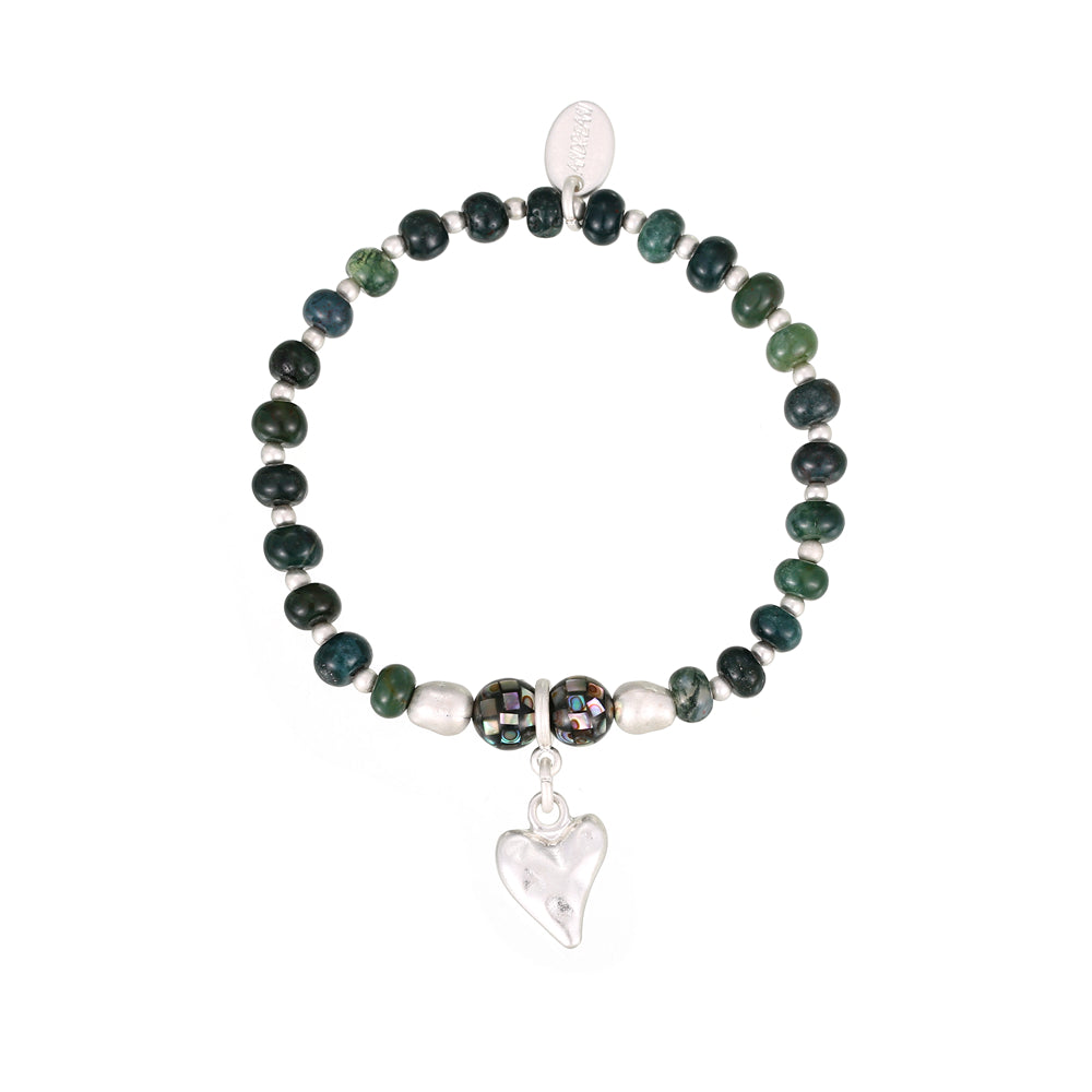 Armband mit echtem grünem spot Achat Andreani – Handgemachter Schmuck