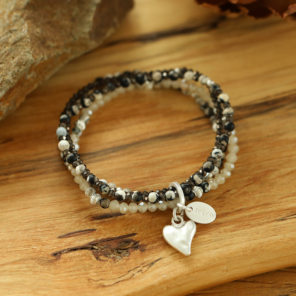 Armband mit echtem grauem Achat Andreani – Handgemachter Schmuck