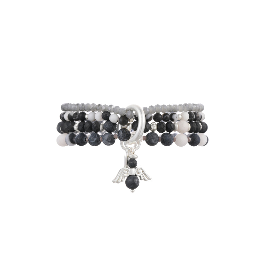 Armband mit echtem schwarz weissem Jaspis (Kopie) Andreani – Handgemachter Schmuck