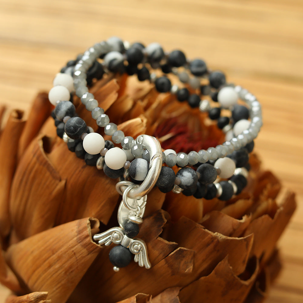 Armband mit echtem schwarz weissem Jaspis (Kopie) Andreani – Handgemachter Schmuck