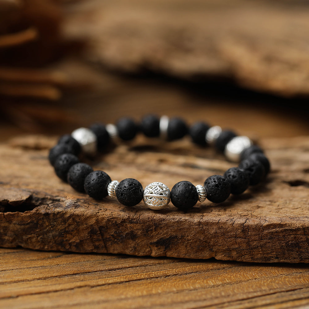 Armband mit echten Lavasteinen Andreani – Handgemachter Schmuck