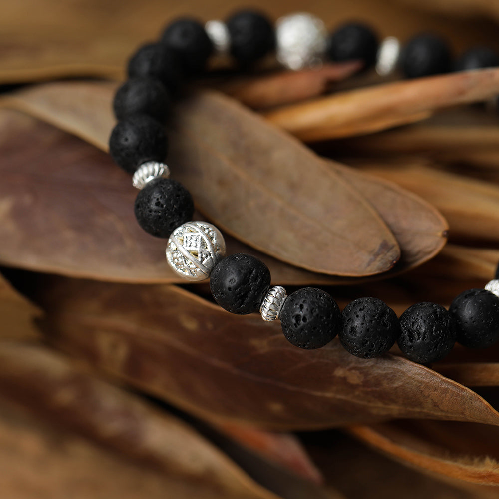 Armband mit echten Lavasteinen Andreani – Handgemachter Schmuck