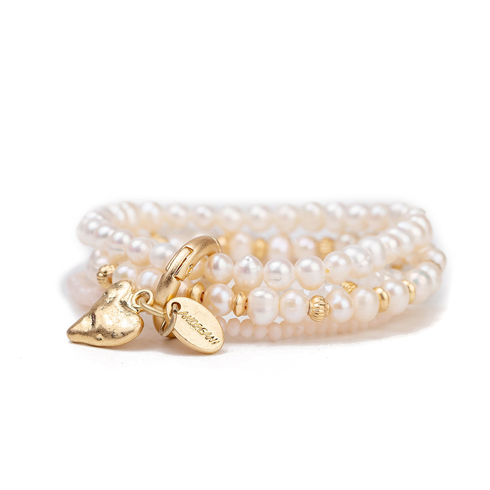 Armband mit echten Süsswasserperlen Andreani – Handgemachter Schmuck