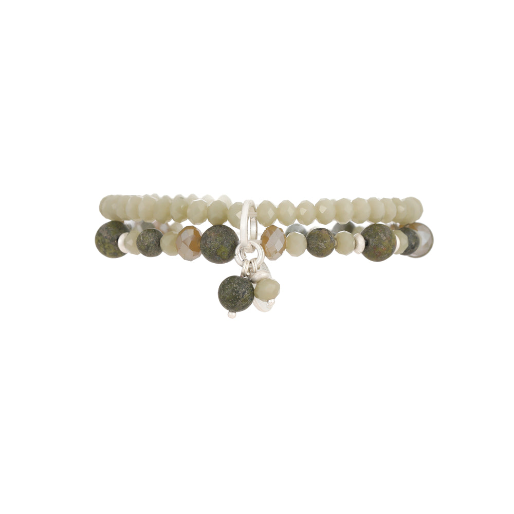 Armband mit echter afrikanischer grüner Jade Andreani – Handgemachter Schmuck