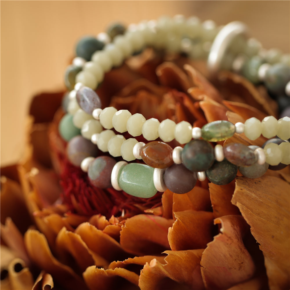 Armband mit echter grüner Jade Andreani – Handgemachter Schmuck