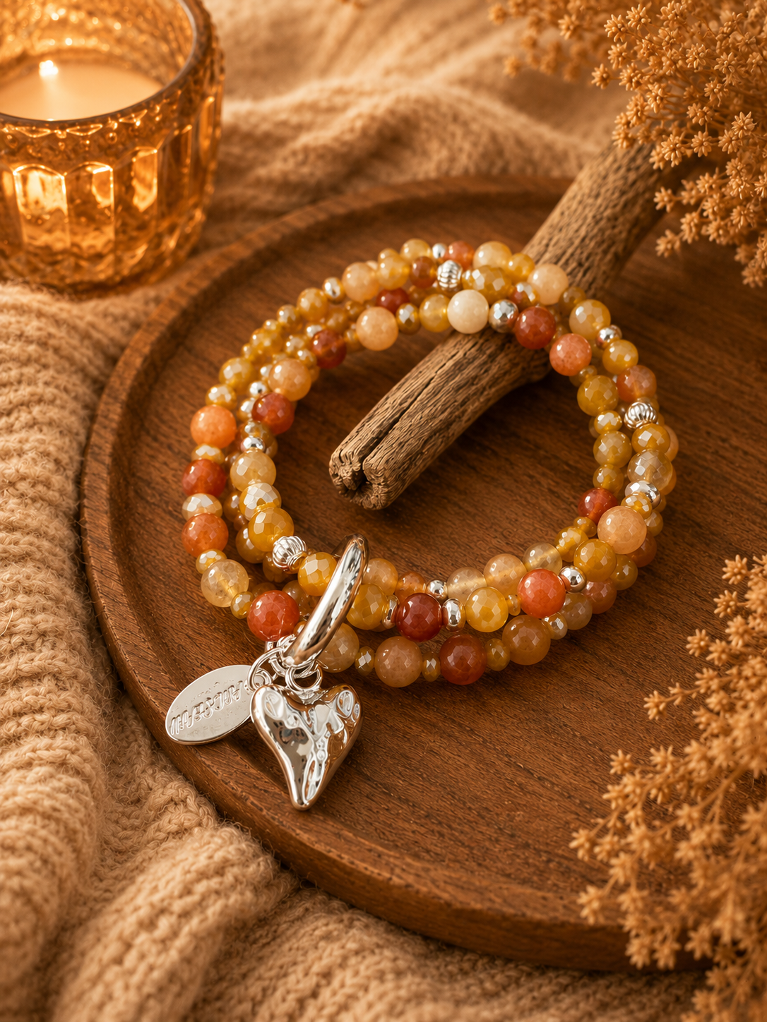 Armband mit Herzanhänger aus Brasilianischer Jade