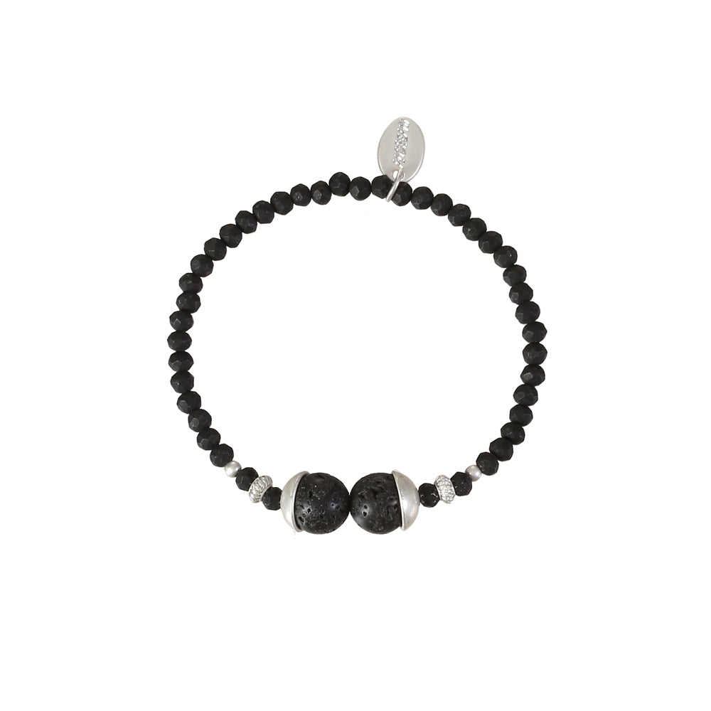 Armband aus Lavastein mit Glas