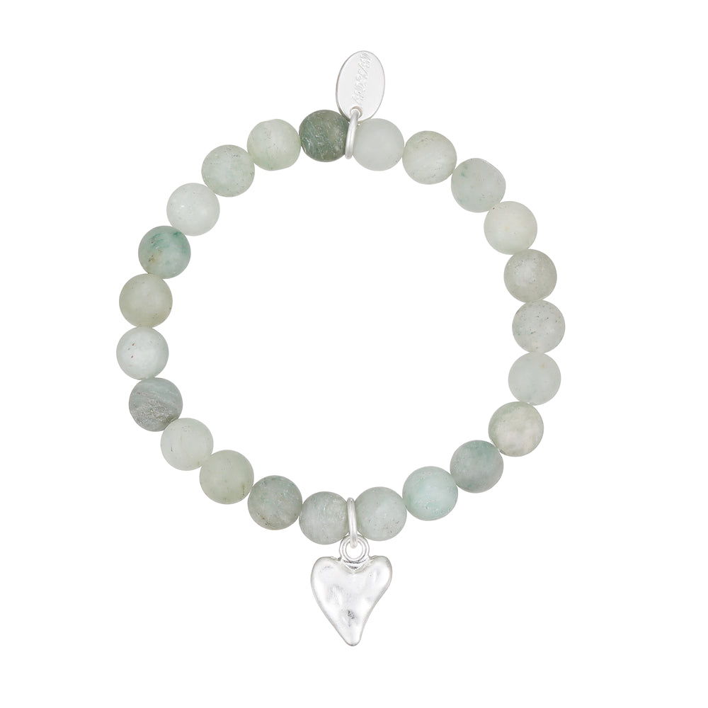 Armband aus echtem Cuprit mit Herzanhänger