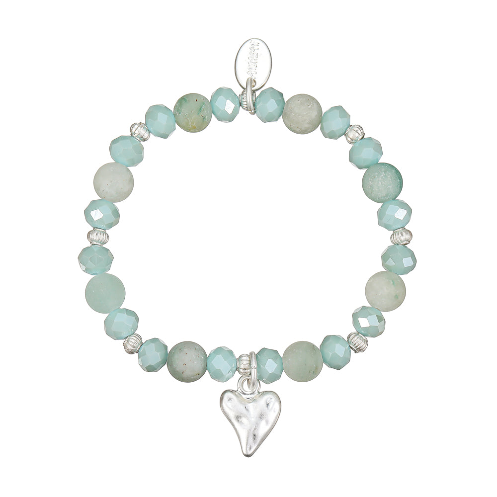 Armband aus echtem Cuprit mit Herzanhänger