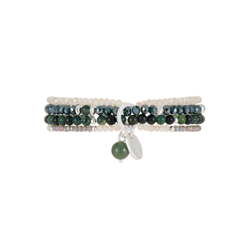 Armband aus afrikanischer grüner Jade mit Kugelanhänger