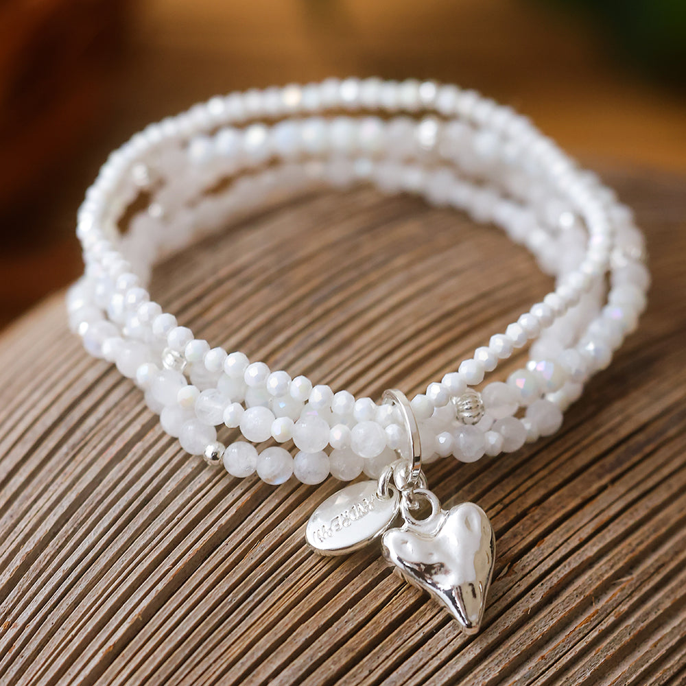 Armband aus echtem weissen Achat