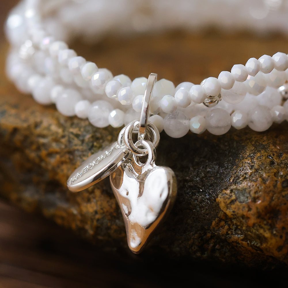 Armband aus echtem weissen Achat