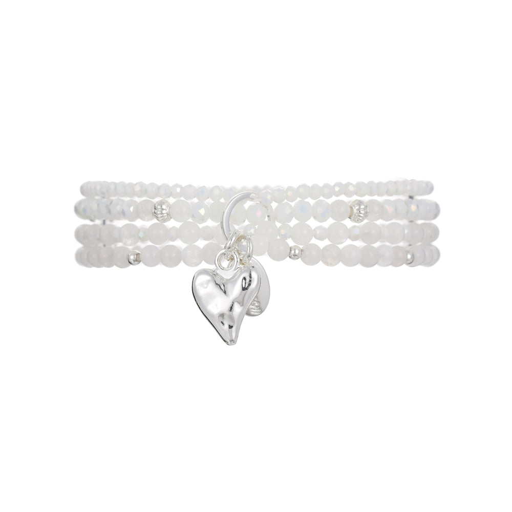 Armband aus echtem weissen Achat