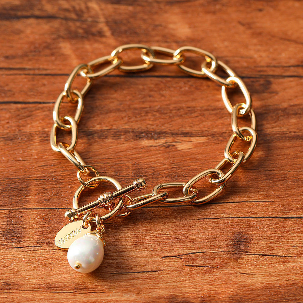 Geschenkset mit echten Shellbeads aus Muschelkern – Schal, lange Halskette & Armband