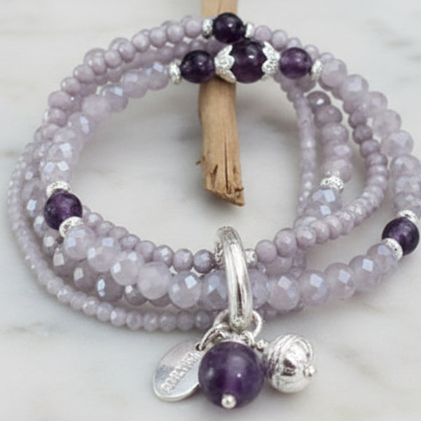 Armband aus Amethyst mit Anhänger