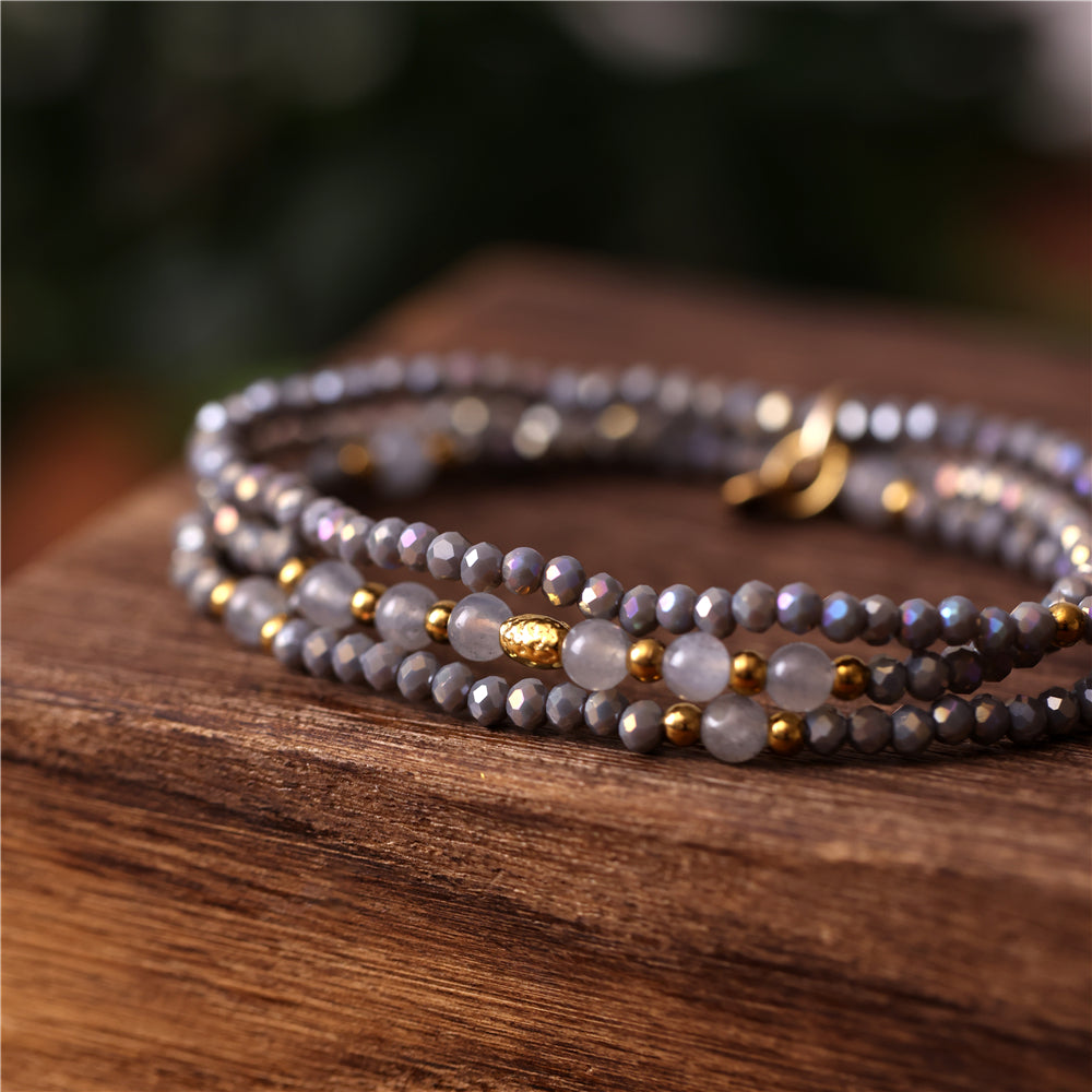 Armband mit Labradorit goldfarbig