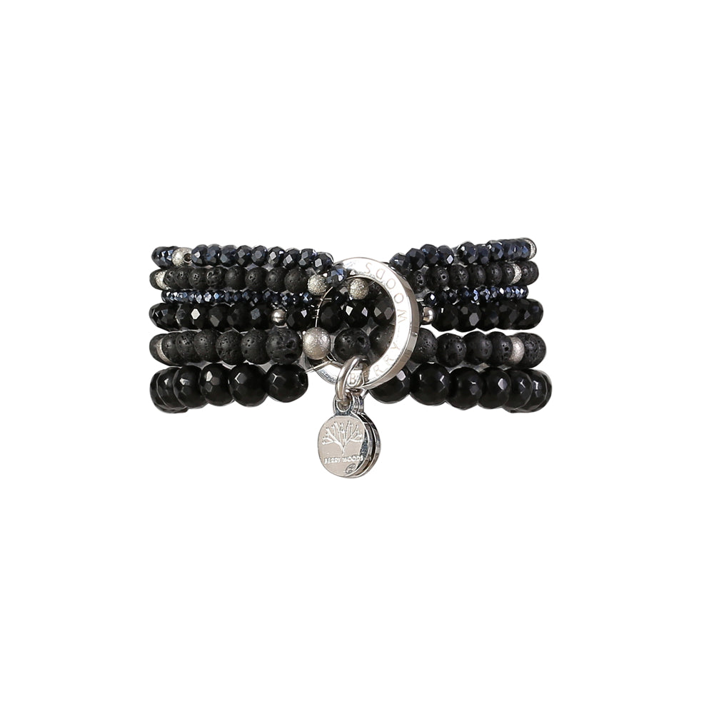Armband mit echten schwarzen Lava Steinen