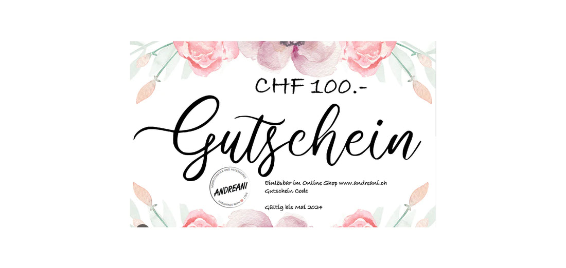Geschenkgutschein Andreani Schmuck Andreani – Handgemachter Schmuck
