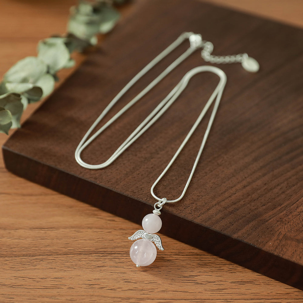 Geschenkset "Engel" aus Rosenquarz Andreani – Handgemachter Schmuck