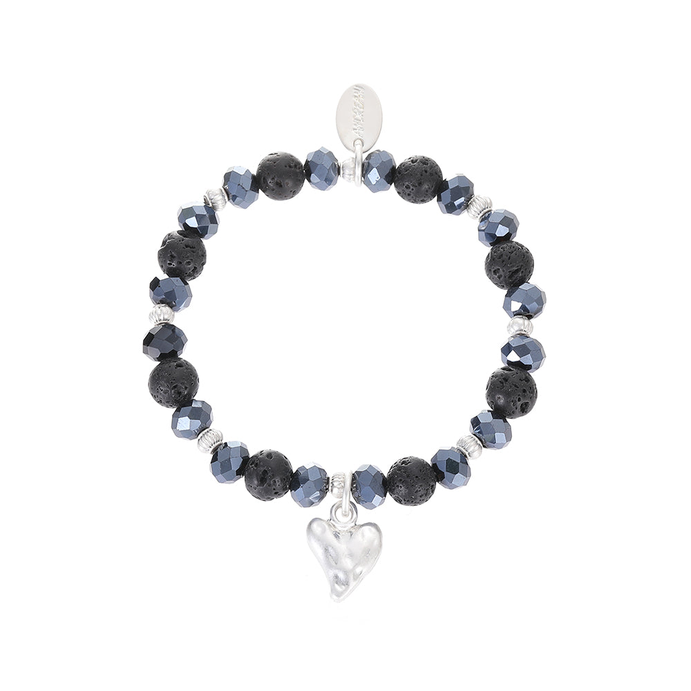 Geschenkset Kette und Armband aus echtem Lavastein Andreani – Handgemachter Schmuck