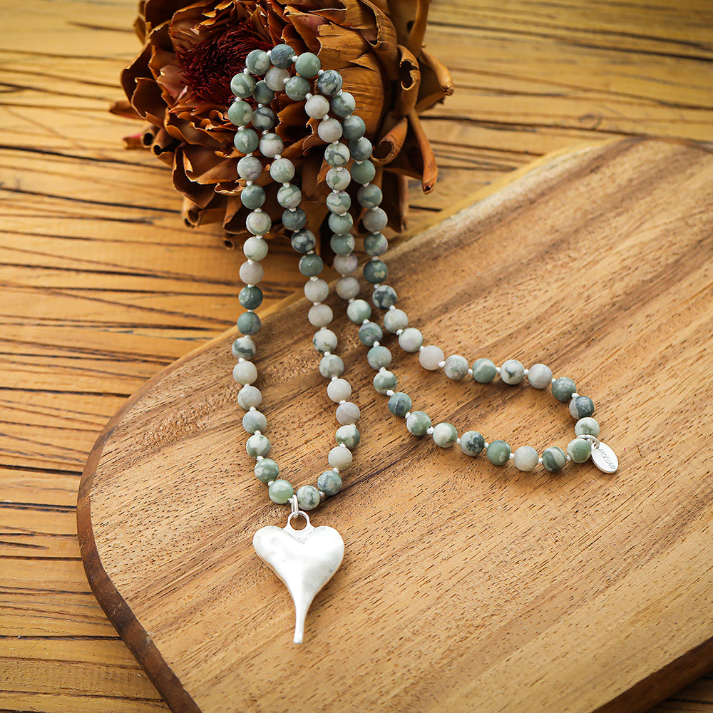 Geschenkset Kette und Armband aus echtem natürlichen Jade Andreani – Handgemachter Schmuck