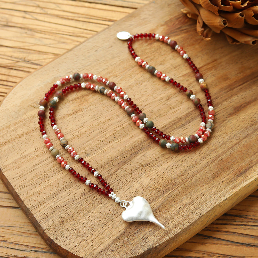 Halskette aus echtem Leoparden Jaspis Andreani – Handgemachter Schmuck