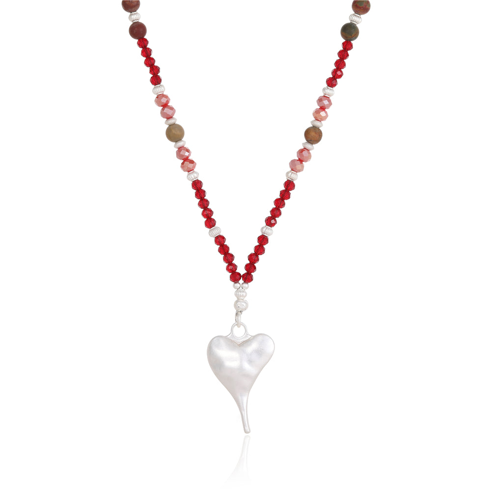 Halskette aus echtem Leoparden Jaspis Andreani – Handgemachter Schmuck