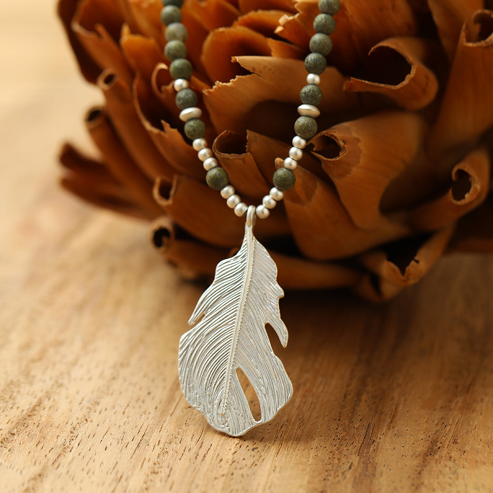 Halskette aus echter afrikanischer grüner Jade Andreani – Handgemachter Schmuck