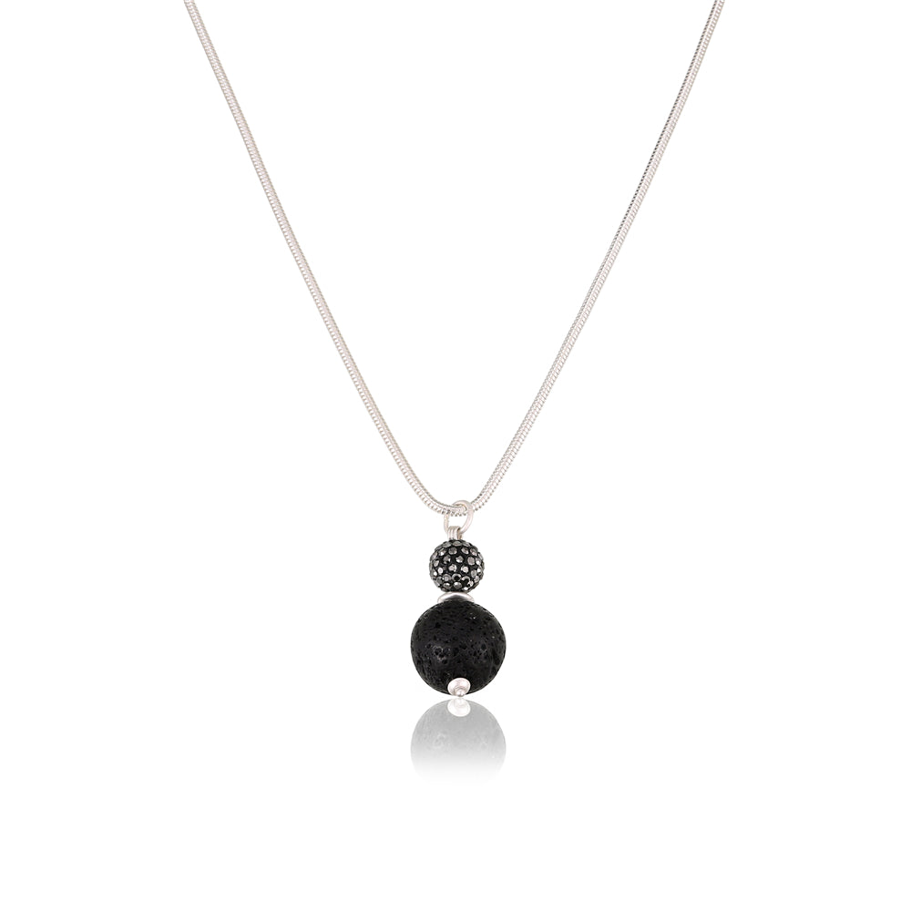 Halskette mit echtem Lavastein Andreani – Handgemachter Schmuck