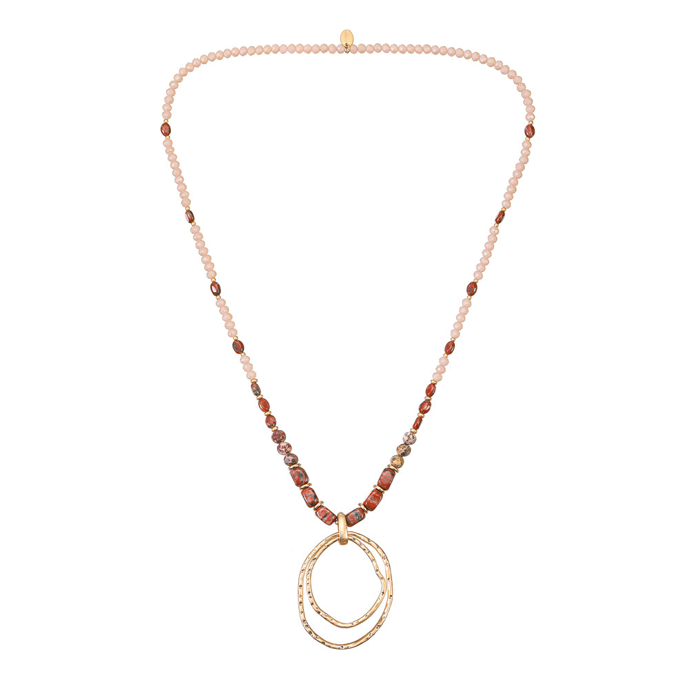 Halskette mit echtem Leopardenjaspis Andreani – Handgemachter Schmuck