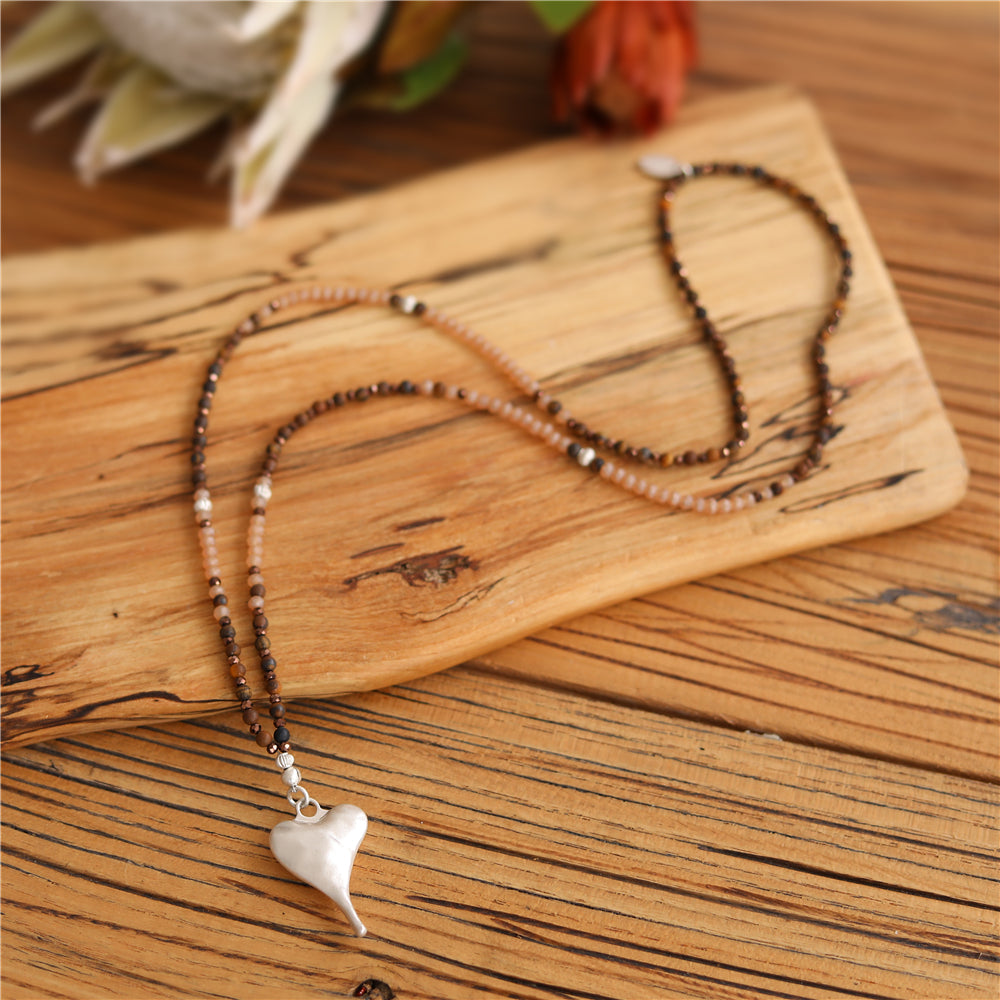 Halskette mit echtem Leopardenjaspis Andreani – Handgemachter Schmuck