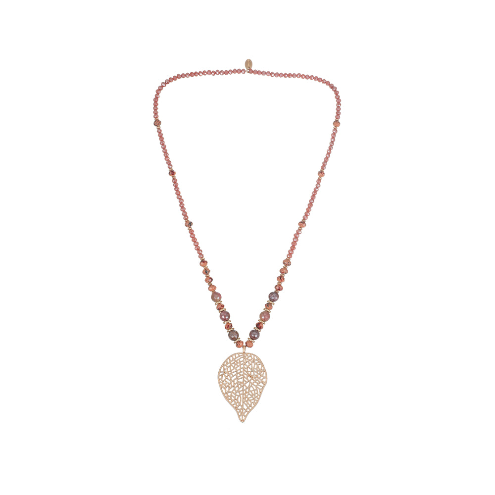 Halskette mit echtem Leopardenjaspis Andreani – Handgemachter Schmuck