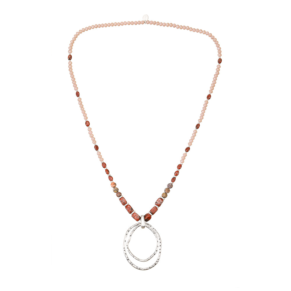 Halskette mit echtem Leopardenjaspis Andreani – Handgemachter Schmuck