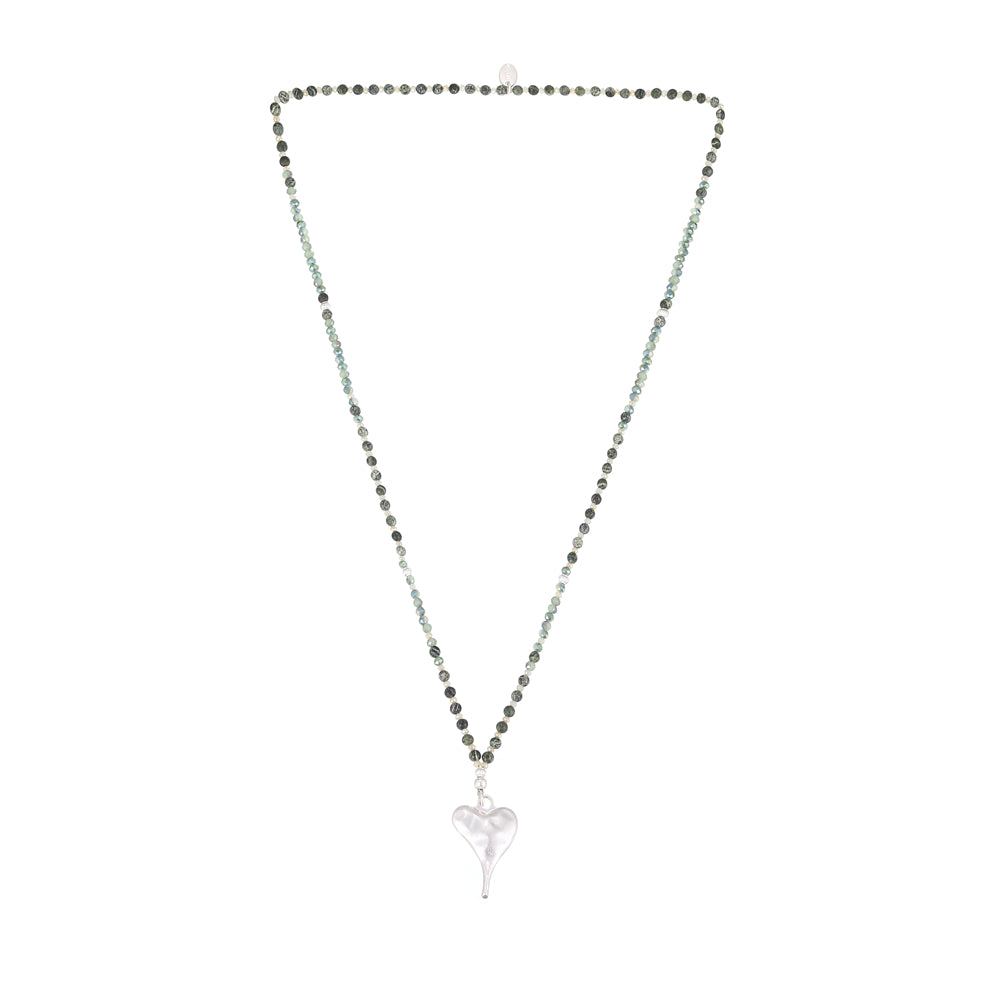 Halskette mit echtem Zebra Jaspis Andreani – Handgemachter Schmuck