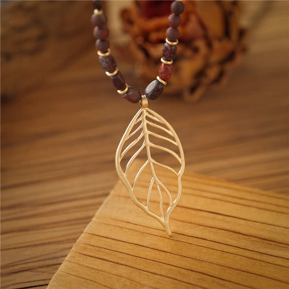 Halskette mit echtem braunem Jaspis Andreani – Handgemachter Schmuck